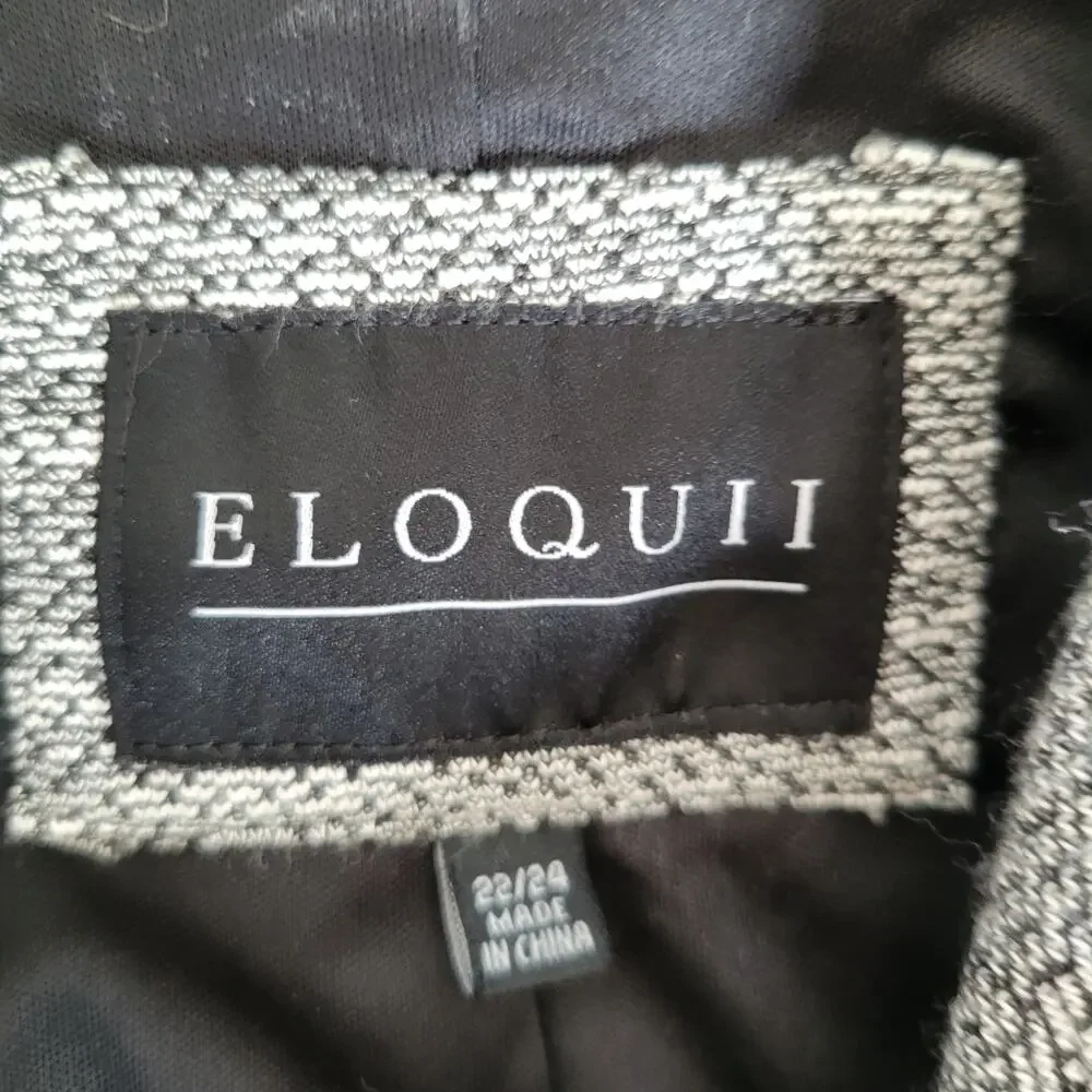 Eloquii Soft Knit Moto Jacket Cropped Gray Stretch Collared Women 22/24